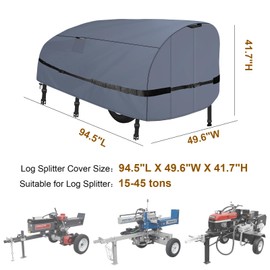 Goctoke Log Splitter Cover 600D Heavy Windproof and Waterproof(94" L X 49" W X 41" H) for 15-45ton Heavy-Duty Waterproof Wood Splitter Cover All Weather Protection Log Splitter Accessories