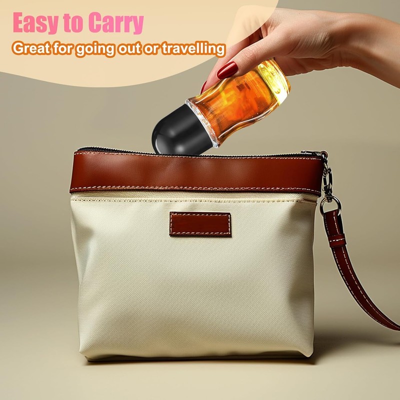 OTXKXBLP 2PCS Glass Empty Roller Bottles with Plastic Roller Ball,
