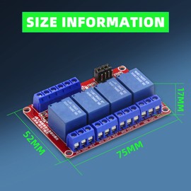 4 Channel 12V Relay Module with Optocoupler High or Low Level Trigger Expansion Board(2PCS) (4 Channel 12V Relay, 4 Channel 12V Relay)