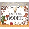 Loccor 8x6ft Fabric My First Rodeo Backdrop Western Cowgirl Cowboy