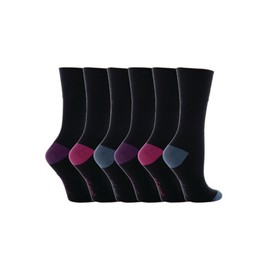 Gentle Grip - 6 Pairs of Cotton Rich Everyday Ladies Non Elastic Socks | Soft Top (4-8 UK, GG11)