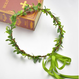 Green Boho Leaf Crown Bridal Flower Crown Floral Headband Bohemian Headpiece with Adjustable Ribbon for Wedding Vacation Party Festival Photo Prop