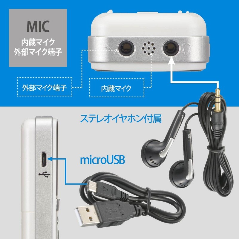 Ohm Electric AudioComm Digital IC Recorder, Voice Recorder, 4GB MP3
