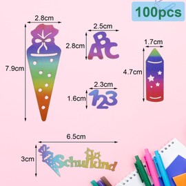 Pack of 100 Decorative Confetti Colourful Table Decoration for Boys and Girls Confetti for First Day of School Decoration for School Child Decoration for School Party