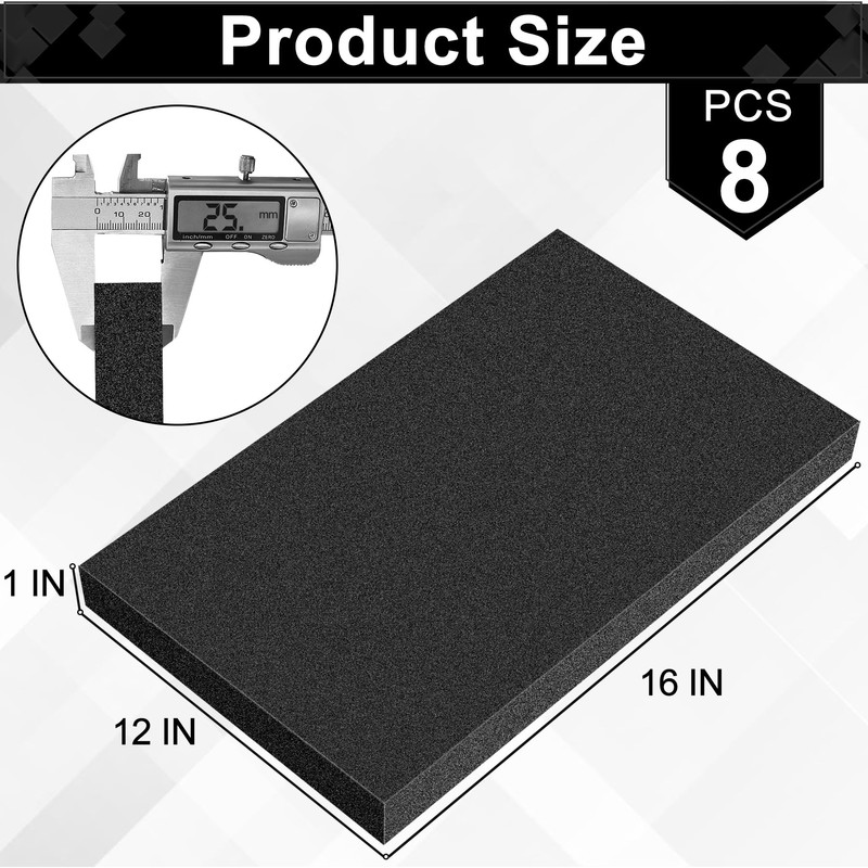 ToLanbbt Polyurethane Foam Sheets, 8P 16 x 12 x 1