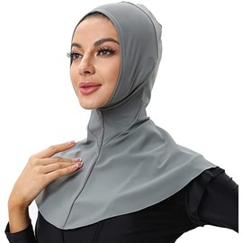 nadamuSun Women's Full Coverage Sun Protection Bathing Hijabs, Lightgrey