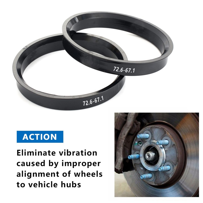 Carkio Car Hub Centric Rings 72.6-67.1 mm Set of 4