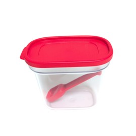 Tupperware Eidgenosse Rectangular Stackable Exclusive Spice Container with Measuring Spoon Compact Container Storage Modular Fridge System Red (500 ml) (Red 500 ml Exculsive)