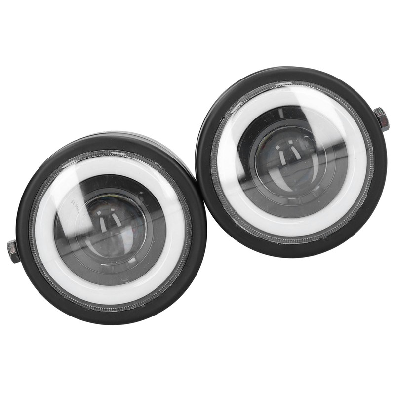 Universal LED Headlamp Double Lamps Round Angel Eyes High Low