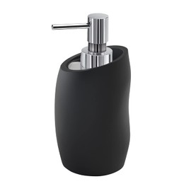 Gedy G-Iside Soap Bathroom, Black, Dimensions and Weight: 16.3 x 9.1 x 8.5 cm & 0.34 kg, Made of Resin and Sand, Dispenser Design R&S, 2 Year Warranty, one Size