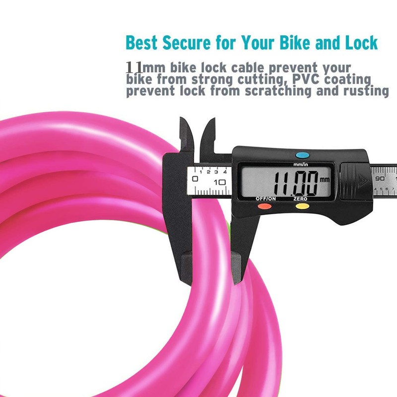 IDEALUX Bike Lock Cable, Bicycle Cable Lock with 4 Digit