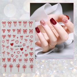 4 Stück Nagelsticker Herz Nail Art Stickers Bogen Nagelaufkleber Nagelsticker Sommer Blumen Nageldesign Aufkleber Nagelaufkleber Frauen Mädchen DIY Acryl Nageldekoration