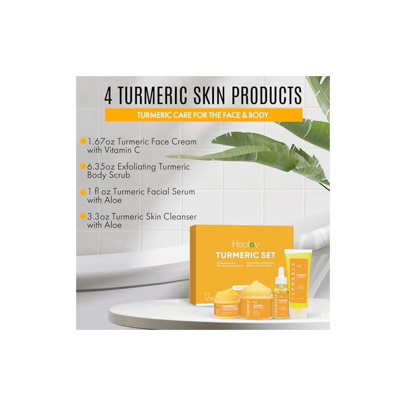 Healov- Kit de cuidado de la piel con crcuma -