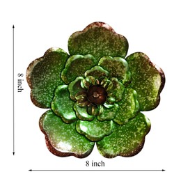 8 Inch Colorful Large Metal Flower Wall Art Multiple Layer Home Decor for Outdoor Bedroom Living Room Office Garden Set of 3