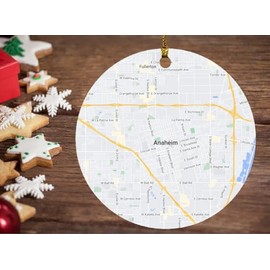 Anaheim CA Ornament Anaheim California Map Decor Anaheim City Souvenirs Ornament 3" Christmas Tree Gift Family and Friend