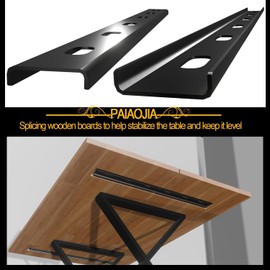 C Channel Steel Support Metal Support Bracing Hidden C Bracket for Table Top Live Edge Slab Woodworking, Black Coat Finish, 7 Holes (30INCH)