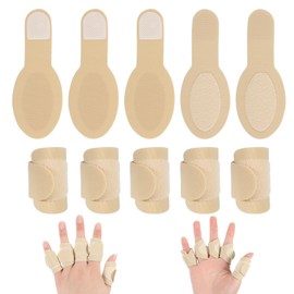 BOHUIZ 10Pcs Castor Oil Pack Wrap for Fingers, Self Adhesive Castor Oil Compress Wrap Reusable, Soft Cotton Compression Hand Wraps for Fingers and Thumb Arthritis for Finger Tingling Finger Cracking