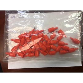 CAPPLUG END CAPS/PIPE CAP/TUBE CAP. BAG OF 42. PUSH FIT STYLE.1/4" PLIABLE VINYL. ORANGE