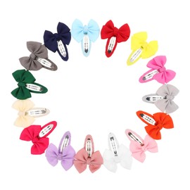 SAFIGLE 30pcs Colorful Bow Hair Clips for Hair Accessories Lightweight Snap Hairpins Comfortable Non Slip Barrettes for Boy Girl