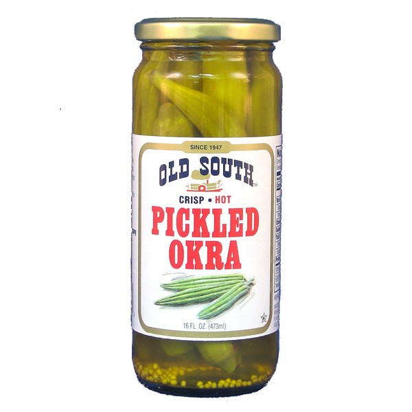 Old South Hot Pickled Okra 16 Oz Jar (2 Pack)