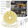 HOUHUI Outdoor White LED Strip Lights, 65.6Ft 2700K-6500K White Flexible