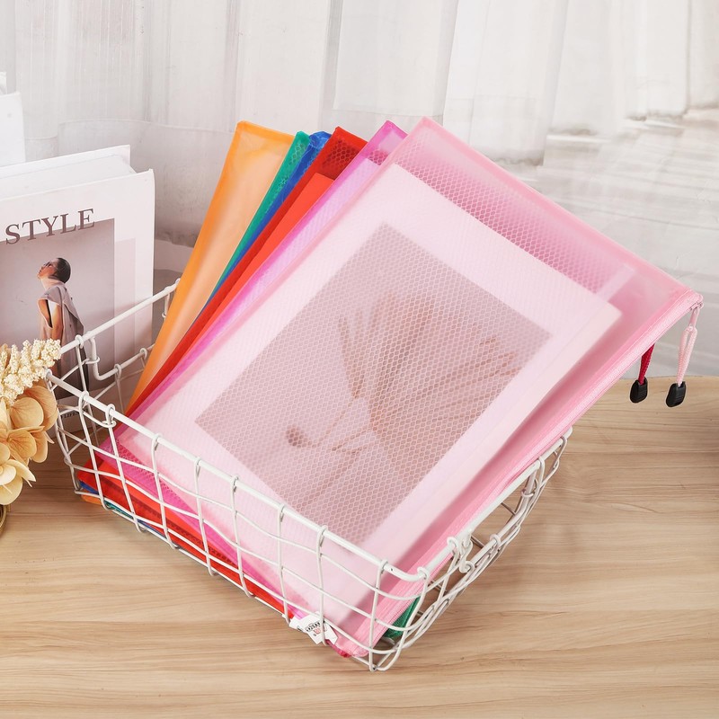 A4 Plastic Zip Folders Double Waterproof Zip Lock Document Wallet