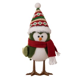 Christmas Table Decoration Bird with Light Christmas Bird Figurine Table Top Decor Xmas Birds Ornaments for Winter Holiday Party Colorful Hat
