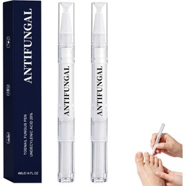 SINYI 2PCS lapiz antihongos,Lapiz Restaurador de Uñas，Producto portátil para el cuidado de las uñas con cabezal de cepillo integrado,Las hidrata y protege, y realza su color(4ML)