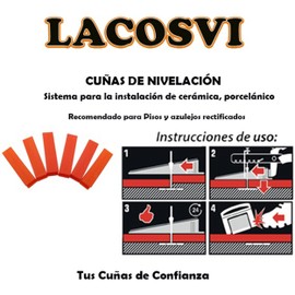 LACOSVI Plastic Polypropylene Tile and Floor Wedges Improved Wedges for Levelling System Reusable Pack of 100 Red Length 8.5 cm Width 2 cm