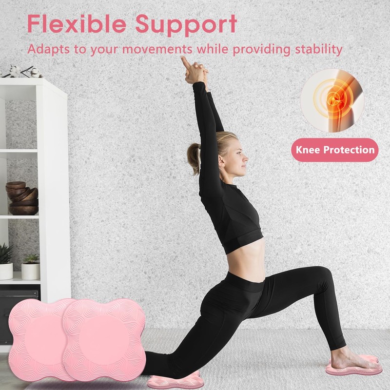 MBHKRRS 2 Pack Yoga Knee Pads Mat Set - Extra
