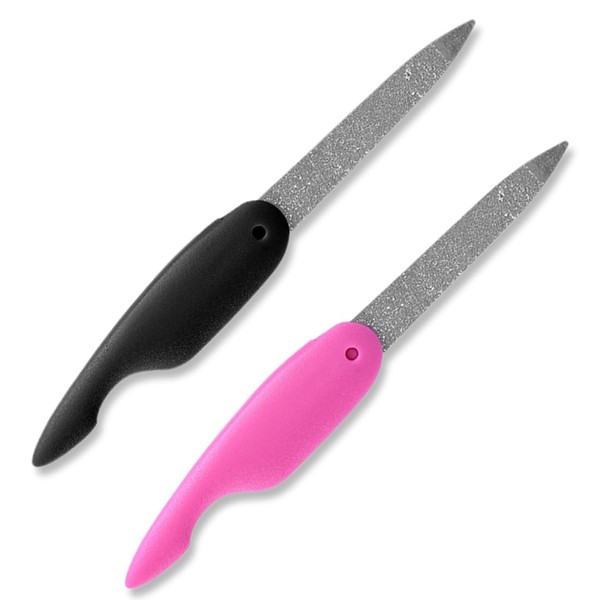 SGERUFZ 2 Klappbare Nagelfeile Große Nagelfeile Nagelkunstwerkzeuge Metall Nagelpolierwerkzeug Nagelpolierstreifen