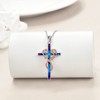 LUHE Cross Necklace for Women Sterling Silver Religious Faith Cross