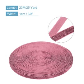 MECCANIXITY Metallic Glitter Velvet Ribbon 3/8"x 25 Yard Single Face Sparkle Ribbon Gift Wrapping with Gold Powder Pink