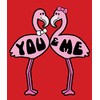 Candy Floss Valentine's Day Card Flamingos