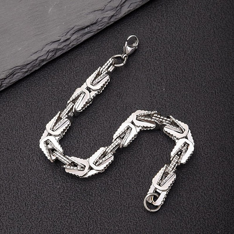 ULLMYYL Hip Hop Stainless Steel Cuban Link Chain Bracelet for