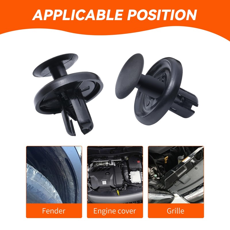SECLUDE 30 PCS Engine Under Cover Push-Type Retainer Clips, Engine