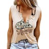 Vintage Howdy Tank Top Women Country Southern Western Cowgirl Leopard