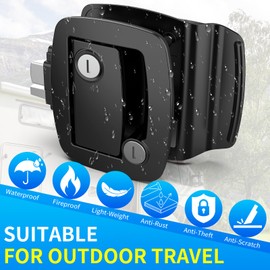 BEBOBLY RV Door Lock Replacement, Lighter RV Door Latch with Paddle Deadbolt & 4 Keys, 100% Metal Camper Door Locks, Aluminum Alloy RV Entry Door Lock for Travel Trailers Cargo Hauler, Black, 2 Packs