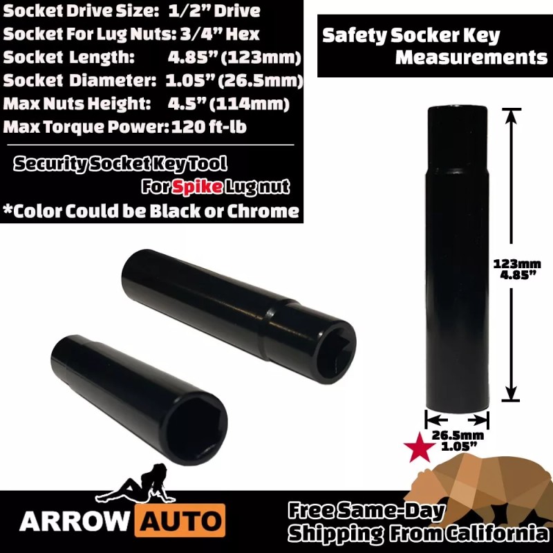 ARROW 24x 4.5" Tall Red M14x1.5 Spike Lug Nuts &