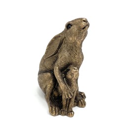 The Leonardo Collection Reflections Bronzed Hare&Baby Figurine For Home & Office | Home Decor Ornaments Gift For Women & Men | Beautiful Figurine For Indoor & Outdoor | Living Room Decor Ornaments