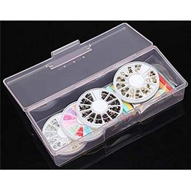 BNP Manicure Tool box Empty Transparent Clear Nails Manicure Tools Storage Box Container Organizer Pink for Jewelry DIY Organization