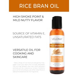 velona Rice Bran Oil 2 Fl Oz | 100% Pure and Natural Carrier Oil | Refined, Expeller Pressed | Cooking, Face, Hair, Body & Skin Care | Use Today - Enjoy Results