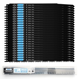 MUOZLOP 25 Pack12 inch Reciprocating Saw Blades Set,5 TPI High Carbon Saw Blades, Woodcutting Saw Blades with Organizer Case (25, 5TPI/300mm)