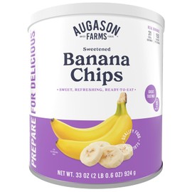 Augason Farms Sweetened Banana Chips Can, Emergency Food Supply, Everyday Meals, 31 Servings (Packaging May Vary)