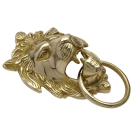United Graphix Decorative Lion Face Brass Metal Door Knocker Traditional Home Decor
