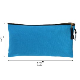 Tlence 7 Pack Canvas Tool Pouch, 16 OZ Heavy Duty Zipper Utility Bags, 12" x 7" Multipurpose Storage Organizer Tote Bag with Carabiner for Gadgets Cosmetics Office Supplies, Assorted Colors