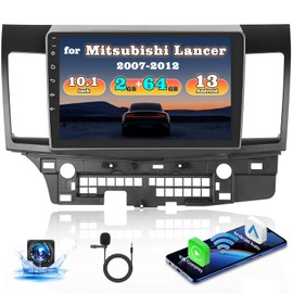Fuluku Android 13 for Mitsubishi Lancer 2008-2017【2+64GB】 Radio Dash Kit10'' Touch Screen Radio with Wireless Carplay Android Auto, Car Stereo GPS/WiFi/32EQ DSP/Bluetooth 5.0/SWC/Mic, Backup Cam