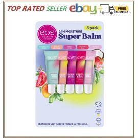 eos Super Balm 24 Hour Moisture, 5 Tubes, 5 Flavors