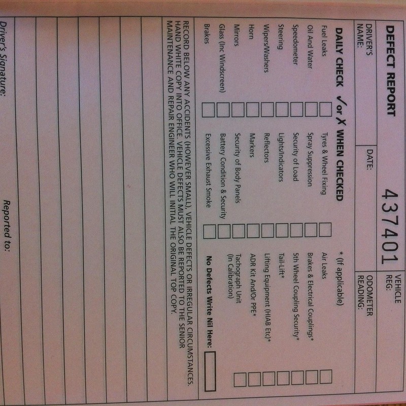 50 Page Duplicate Vehicle Check & Defect Report Book