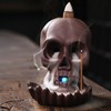 Backflow Incense Burner Purple Sands LED Light Skull Head Design